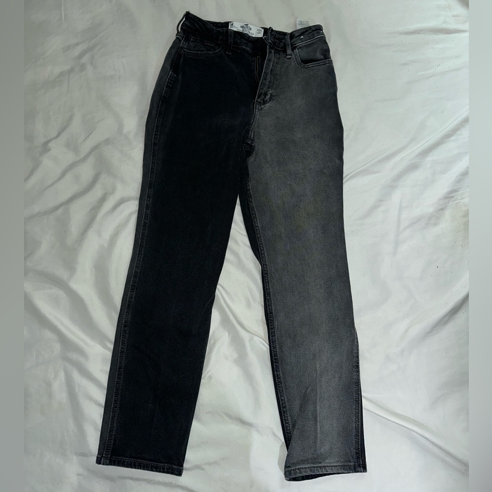hollister asymmetrical colored jeans